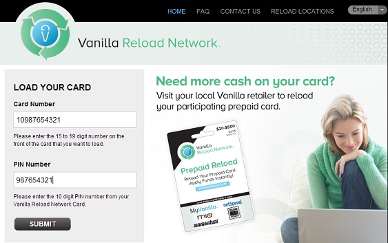 Vanilla Reload Home Page