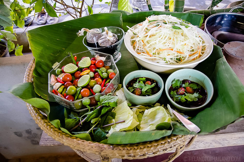 Ingredients for som tum Thai