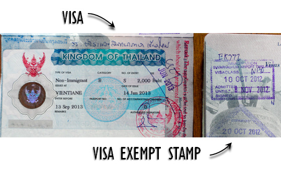 Thai Visa vs Thia Visa Exempt Stamp