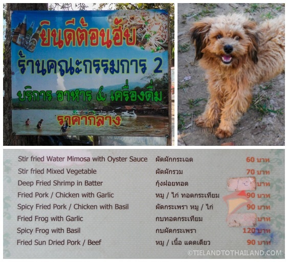 Restaurant #2 and Menu at Huay Tung Tao Lake
