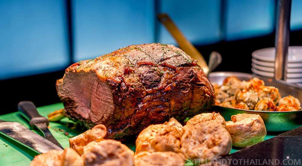 Carving station with popovers at The Sukosol