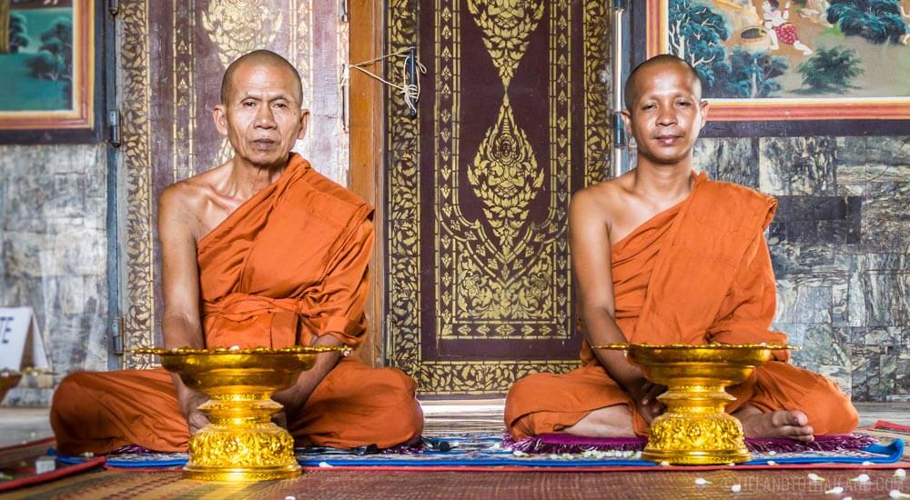 Monk blessing at U Dong Monastery in Kampong Cham 