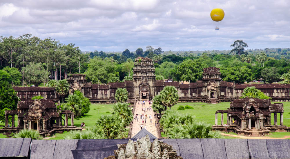 From within Angkor Wat, looked over the west entrance.